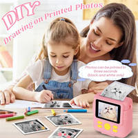 Mesin Cetak Foto Instan 2.4 Inci 1080P HD untuk Anak-anak dengan Kartu MicroSD 32G, Kamera Video Foto Anak-anak