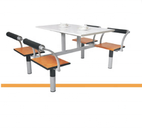 Ensemble de table et de chaises de salle à manger modernes et durables en métal pour 4 personnes, pour usage commercial dans les restaurants, les écoles, les centres commerciaux et les hôpitaux