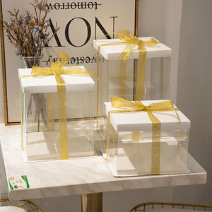 Usine en gros Transparent affichage gâteau boîte Rectangle Cupcake boîte UV revêtement mat stratification gaufrage quantité minimale de commande 50 pièces - Product Image 1