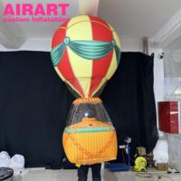Costume gonflable portable en forme de montgolfière, imprimé sur mesure, pour défilés de carnaval et activités commerciales