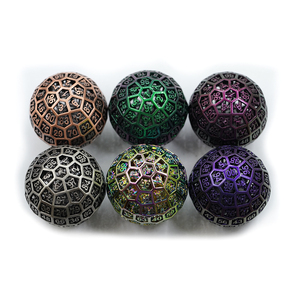 Vente en gros d'usine, jeu de dés de donjons et de dragons en métal de 50 mm, dés à plusieurs faces <span class=keywords><strong>D100</strong></span> creux, dés simples avec jeu de rôle Dnd - Product Image 6