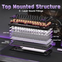 Clavier de jeu sans fil OEM ODM RT75 PRO à effet Hall, mécanique, à déclenchement rapide, magnétique, Bluetooth, USB-C 2.4G, double fréquence de polling 8 kHz