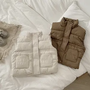 Jaket empuk anak-anak, jaket rompi musim dingin luar ruangan anti angin tetap hangat untuk anak-anak bayi perempuan
