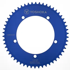 Yoshoka 144BCD 는 1/8 "체인에 맞는 Royal Blue 양극 산화 방지 UV 체인 링 코팅 트랙 벨로 고정 기어 자전거