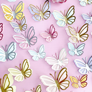 ของตกแต่งเค้กอะคริลิคสองชั้นรูปผีเสื้อ น้ำผึ้งและรสหวาน สำหรับตกแต่งเค้กวันเกิด 744206610 S-1779 - Product Image 3