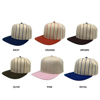 Casquette de baseball unisexe vintage à visière plate, 6 panneaux, en pur coton, réglable, professionnelle, pour sports de plein air, rayée, snapback personnalisable