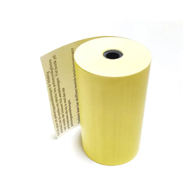 Reçu de caisse enregistreuse de couleur jaune en gros 58mm papier de reçu thermique pour système de point de vente