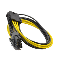 كابل محول PCI-E ثنائي 8-سن (8-سن/PCIe-2x(6+2-سن)) لبطاقات الرسومات والفيديو بطول 200 مم، موصلات نحاسية مطلية بالقصدير، غلاف PVC