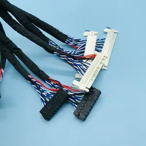 LVDS Kabel FIX-30P 2ch 8bit untuk 17 "19" 21.5 "23" 1280X1024 1920X1080 Layar LCD 30 Pin Lvds Kabel