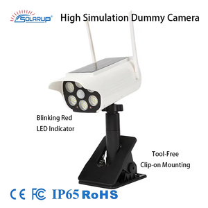 Lampe murale solaire de sécurité Solarup avec caméra factice 2-en-1, extérieure, IP65, détecteur de mouvement, <span class=keywords><strong>LED</strong></span> à clipser pour porche et garage, sans câblage - Product Image 1