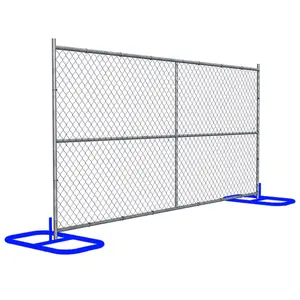 Hot Sale Fence Temporary Galvanized Chain Link Construction Fence Panels Galvanized Netting Roll Chain Link Wire Mesh