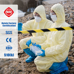 Hubei Haixin SMS Disposable Protective Clothing Custom PP Coveralls One-piece Medical Suit PPE Chemical Lab Suit B2B Wholesale