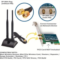 Antenne WiFi double bande SIGNALWELL 2.4G 5G 5.8G avec base magnétique RP-SMA mâle/TS9, câble RG174 de 3 mètres, polarisation verticale/horizontale