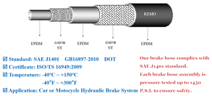 Tuyau de <span class=keywords><strong>frein</strong></span> hydraulique tuyau en <span class=keywords><strong>caoutchouc</strong></span> Flexible de <span class=keywords><strong>frein</strong></span> automobile SAE J1401 tuyau de <span class=keywords><strong>frein</strong></span> automobile - Product Image 5