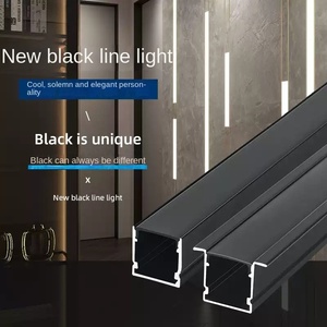 Bande de barre encastrée à montage en surface 10X10X1000MM en aluminium noir T5 personnalisée Profils de dissipateur thermique à LED Lumière d'utilisation d'armoire - Product Image 3