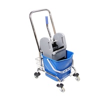 O-Cleaning Hotel Restaurant Krankenhaus Side Squeeze Wringer Kommerzieller Mopp eimer 23Liter Reinigungs caddy mit Rädern, Beschichtung rahmen