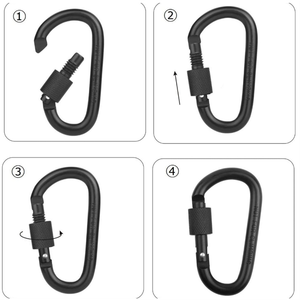 Mosquetón de escalada con bloqueo <span class=keywords><strong>fijo</strong></span>, hebilla colgante para mochila, herramienta de supervivencia para senderismo al aire libre, gancho de bloqueo de tornillo para cadena de llaves - Product Image 6