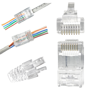 Módulo Ethernet Rj 45 Socket 8P8C <span class=keywords><strong>Cat</strong></span> <span class=keywords><strong>6</strong></span> <span class=keywords><strong>Amp</strong></span> 23AWG Paso a través del conector UTP RJ45 con carcasa de PC para aplicaciones de energía - Product Image 3