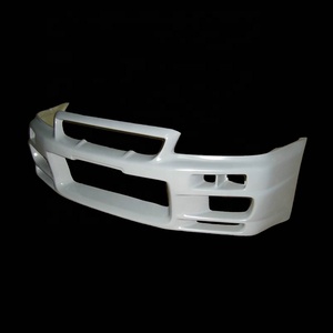 กันชนหน้า New EPR SKYLINE R34 GTR TS Type พร้อมช่องระบายไอเสีย แบบ Bolt-On วัสดุไฟเบอร์กลาส ไม่ทำสี OE 84042377 - Product Image 1