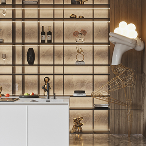 Hiện đại bếp đảo bảng cho Caravan sơn mài Acrylic bảng điều khiển cửa MDF carcase PVC kết thúc bồn rửa bản lề ngăn kéo đá cẩm thạch Laminate - Product Image 6