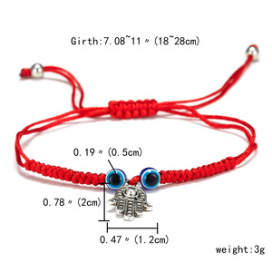 Braccialetto Personalizzabile con <span class=keywords><strong>Occhio</strong></span> di Allah, Bracciale Regolabile Portafortuna Fatto a Mano con Filo Rosso, Protezione Kabbalah per Famiglia, Donne e Uomini - Product Image 2