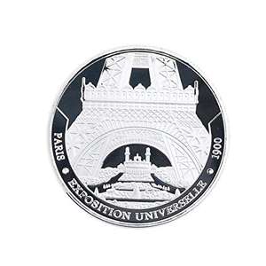 3D France <span class=keywords><strong>Eiffel</strong></span> <span class=keywords><strong>Tour</strong></span> Paris gettone gettone in metallo placcato argento torre <span class=keywords><strong>Eiffel</strong></span> moneta - Product Image 3