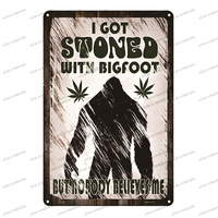 Avertissement ne pas nourrir le Sasquatch Bigfoot Vintage métal étain affiche Retro Sign Home Pub Restaurant Bar Cuisine Décor
