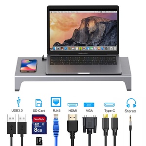 Base de Conexión USB C <span class=keywords><strong>11</strong></span> en 1 para Laptop con Soporte para Monitor, 4K HDTV, SD/TF, VGA, Audio de 3.5mm, Adaptador Ethernet RJ45 de 1000M para <span class=keywords><strong>MacBook</strong></span> - Product Image 3