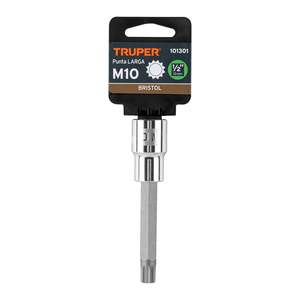 Truper D-1210-BL M10 lungo Drive 1/2 'chiave a bussola con punta a setola quadrata e Socket esagonale per finitura cromata da te
