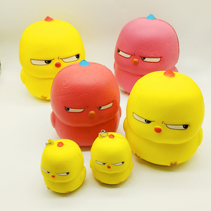 Grand jouet anti-stress en PU en forme de poulet jaune à yeux bouclés, à rebond lent, pour la décompression et la gestion de l'agression - Product Image 6
