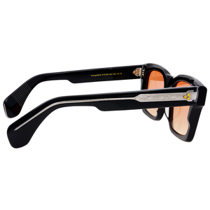 Gafas de sol rectangulares con montura completa, montura negra, lentes naranjas degradados, 100% protección UV, protección solar unisex para adultos - Product Image 2