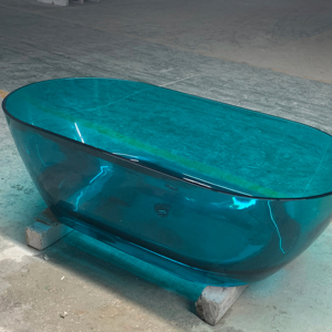 <span class=keywords><strong>Baignoire</strong></span> en résine transparente de <span class=keywords><strong>couleur</strong></span> <span class=keywords><strong>bleue</strong></span> <span class=keywords><strong>baignoire</strong></span> sur pied en pierre artificielle baignoires sur pied transparentes pour adultes - Product Image 3