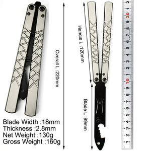 Couteau multifonction Lame pliante Couteau en acier 440c Pratique de la formation Habileté Lame non affûtée Manche en aluminium Couteau à outils EDC - Product Image 5