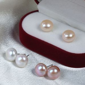 925 semplice in argento sterling <span class=keywords><strong>vera</strong></span> naturale <span class=keywords><strong>vera</strong></span> <span class=keywords><strong>perla</strong></span> d'acqua dolce <span class=keywords><strong>orecchini</strong></span> a bottone - Product Image 2