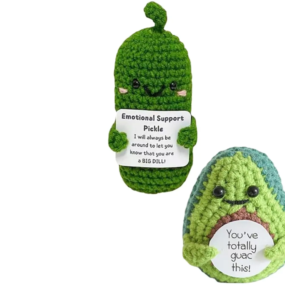 Hot 2024 handmade hỗ trợ cảm xúc ngâm tình cảm hỗ trợ Crochet dưa chuột dưa chuột đan Búp bê nhồi bông đồ chơi sang trọng