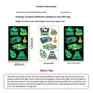 Tatuajes Temporales Brillantes en la Oscuridad para el Evento de Fútbol de Estados Unidos, Canadá y México 2026, Pegatinas Faciales para Fanáticos, Decoración para Fiestas y Eventos Deportivos - Product Image 5
