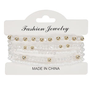 Fashion Beaded <b>Bracelets</b> <b>Crystal</b> Rhinestone Multi Layer Elastic Unisex Jewelry Made In China - Product Image 6