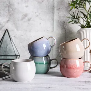 Hot Sale Nordic Kiln Glazed ceramic coffee mug large capacity breakfast milk cereal cup