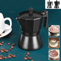 Cafetière Moka Tenrey Espresso Mocha 3/6 tasses en aluminium, cafetière Moka pour cuisinière, cafetière à expresso italienne