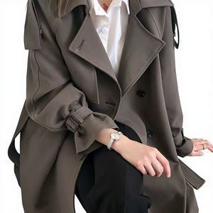 <span class=keywords><strong>Trench</strong></span>-coat <span class=keywords><strong>mi</strong></span>-<span class=keywords><strong>long</strong></span> pour <span class=keywords><strong>femme</strong></span>, style streetwear tendance de cette année, nouvelle collection printemps-automne 2026, grande taille, élégant, en polyester haut de gamme - Product Image 1