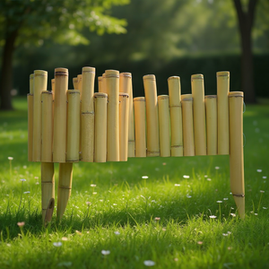 แผงรั้วไม้ไผ่แบบมินิมอลธรรมชาติ ขนาด 7.8 นิ้ว x 40 นิ้ว ติดตั้งบนพื้นดิน สำหรับสวนหลังบ้านกลางแจ้ง - Product Image 2