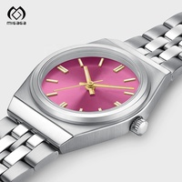 Montre pour femmes vintage OEM au design classique, la plus populaire, en quartz, en acier inoxydable, montres violettes pour femmes