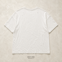 T-shirt oversize homme en coton 230g et polyester unisexe avec imprimés noirs et logo
