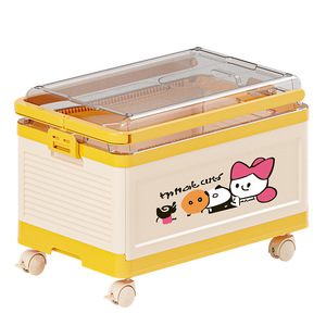 Caja de almacenamiento de juguetes para niños, 60L, 70L, con ruedas y tapa para bloques de construcción, muñecas, libros, ropa, organizador de aperitivos, carrito plegable - Product Image 5
