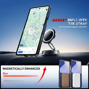 Support tout-en-un pour Samsung pour Galaxy <span class=keywords><strong>ZFlip</strong></span> 7 Armor Design Résistant aux chutes TPU PC Housse de téléphone Grip Mobile Phone Shell - Product Image 2