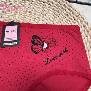 Z004 # XL XXL XXXL kualitas 100% katun tinggi tinggi tinggi anti-bakteri titik hitam kecil ibu modis wanita ukuran besar pakaian dalam wanita - Product Image 4