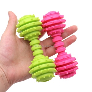 Jouet à mâcher pour chien en caoutchouc naturel résistant et durable, avec son, interactif, pour les chiens qui mâchent fortement, jouet haltère, OEM et ODM - Product Image 5