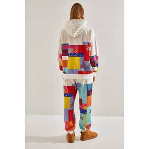 ชุดวอร์มพิมพ์ลายสองชิ้นสำหรับผู้หญิง ชุดลำลองแขนยาวน้ำหนักเบาพร้อมฮู้ดและกางเกง ไซส์ผู้ใหญ่ - Product Image 3