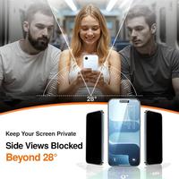 REMAX GL-60 28 °   Protection d'écran de téléphone portable anti-espion en verre trempé 9H pour iPhone 17 18 Air Pro Max