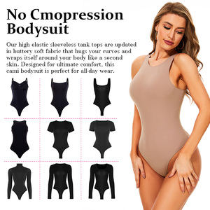 Smoke Cloud Collection Hot Sell High Neck Thong Body Shaper Summer Sleeveless <strong>Tank</strong> <strong>Top</strong> Bodysuit Shapewear for <strong>Women</strong> - Product Image 5